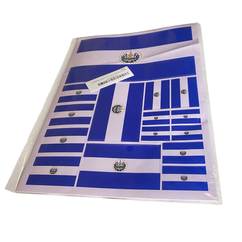 NEW El Salvador 3 Pack Blue and White Flags Vinyl Multi-Size Decals Stickers